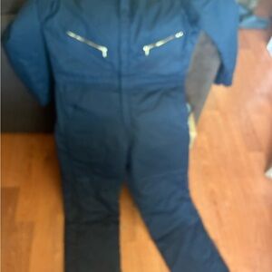 Women's Navy Jumpsuit with Gold Accents